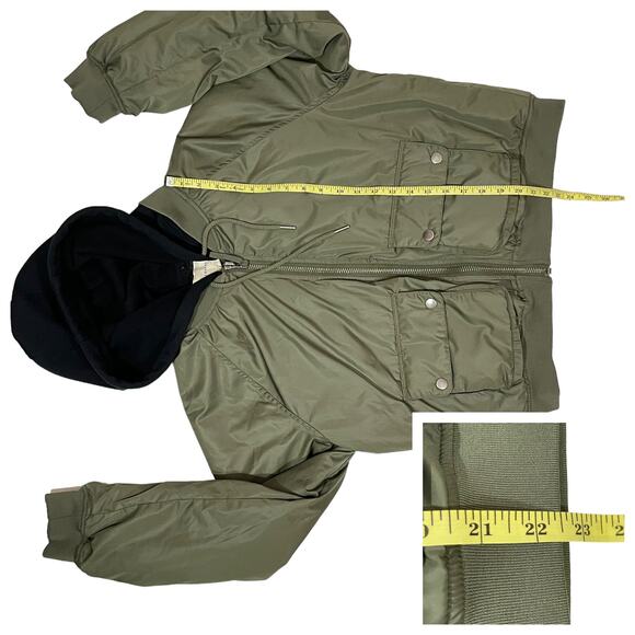 Aeropostale Hooded Bomber Jacket - Green - Large - Picture 5 of 16